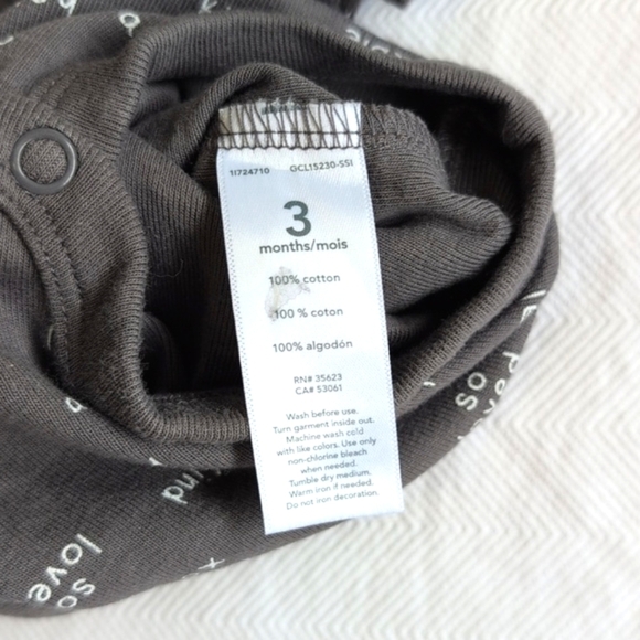 carter's 2-pack gray cotton short sleeve bodysuit diaper shirt bundle 3 months - Picture 7 of 7
